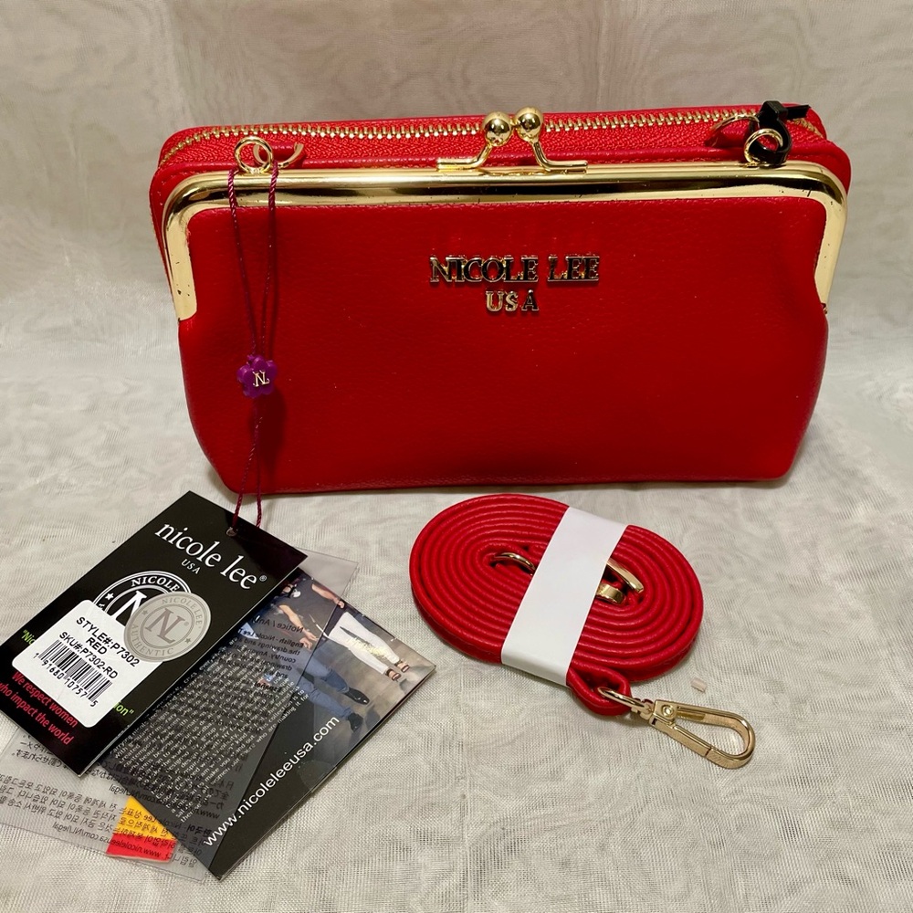 Nicole Lee Kisslock Crossbody Wallet Combination, NWT